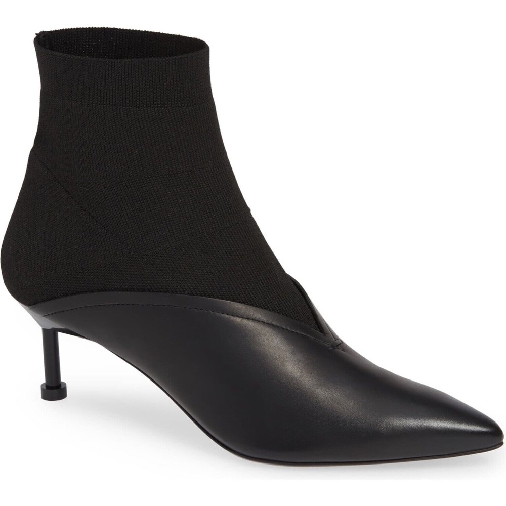 $520+NEW Mercedes Castillo Black Leather Sock Boots IT39/US9